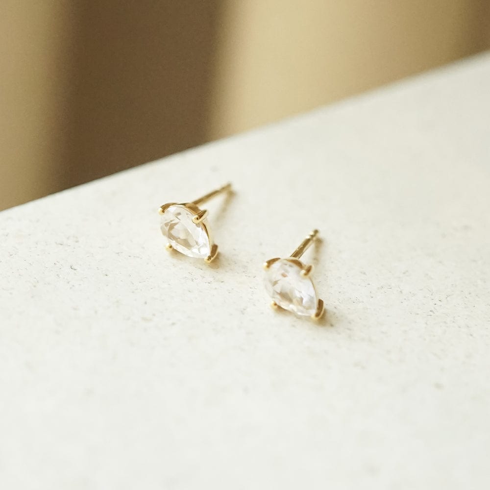 Estée Lalonde Fine Pear Sapphire Single Stud Earring 14ct Solid Gold