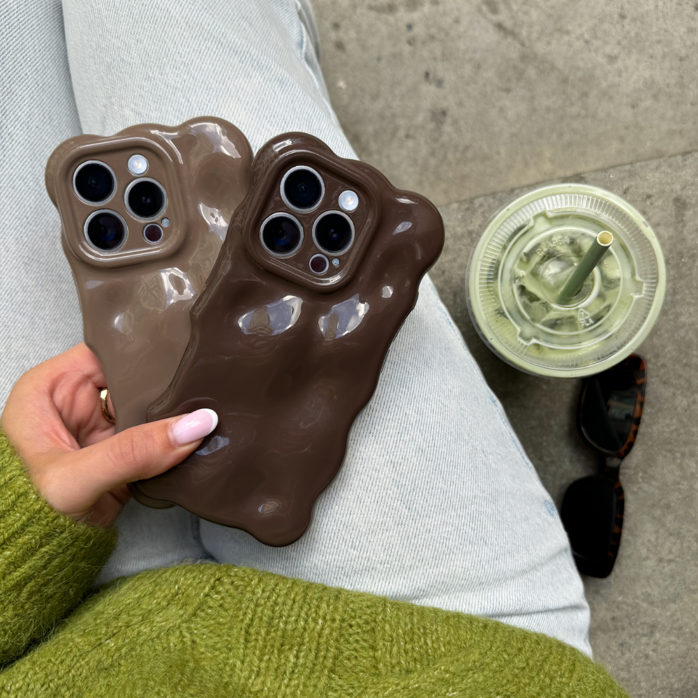 3D Bubble Phone Case - Mocha