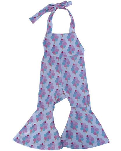 Andi Pleated Bell Bottom Jumpsuit - Bubble Yum