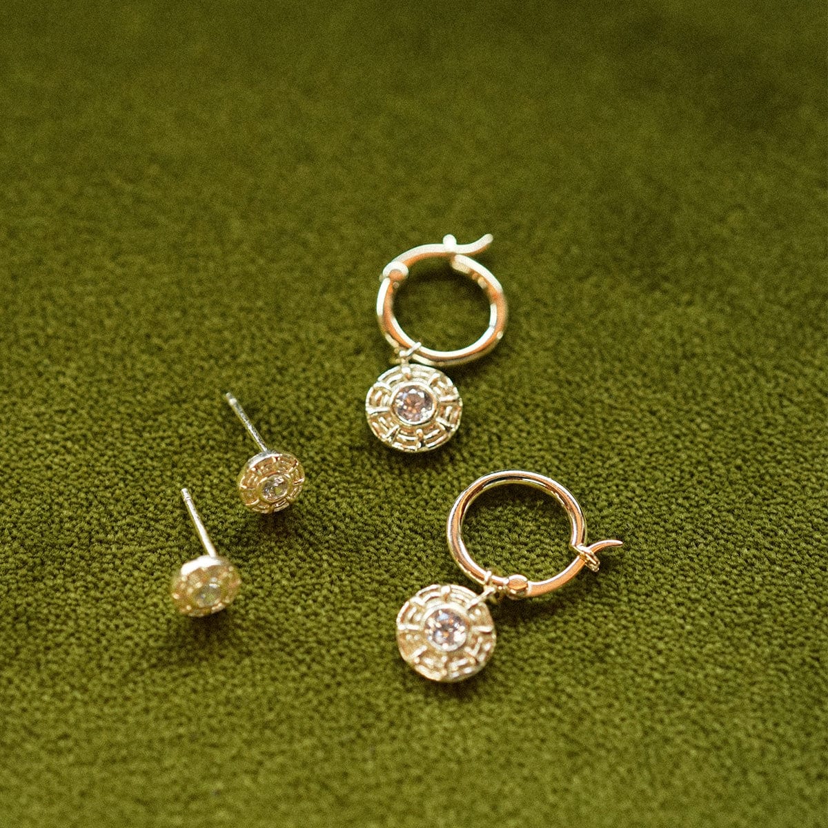 Apollo Sparkle Earring Stack 18ct Gold Plate