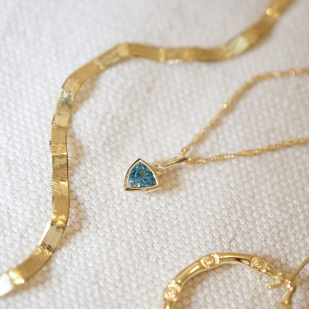 Birthstone Charm Necklace 18ct Gold Plate