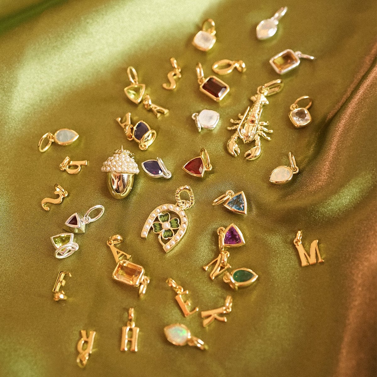 Birthstone Charm Pendant 18ct Gold Plate