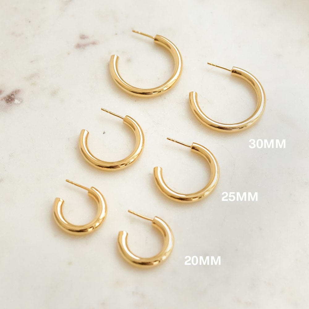 Bold Hoop Earrings 18ct Gold Plate