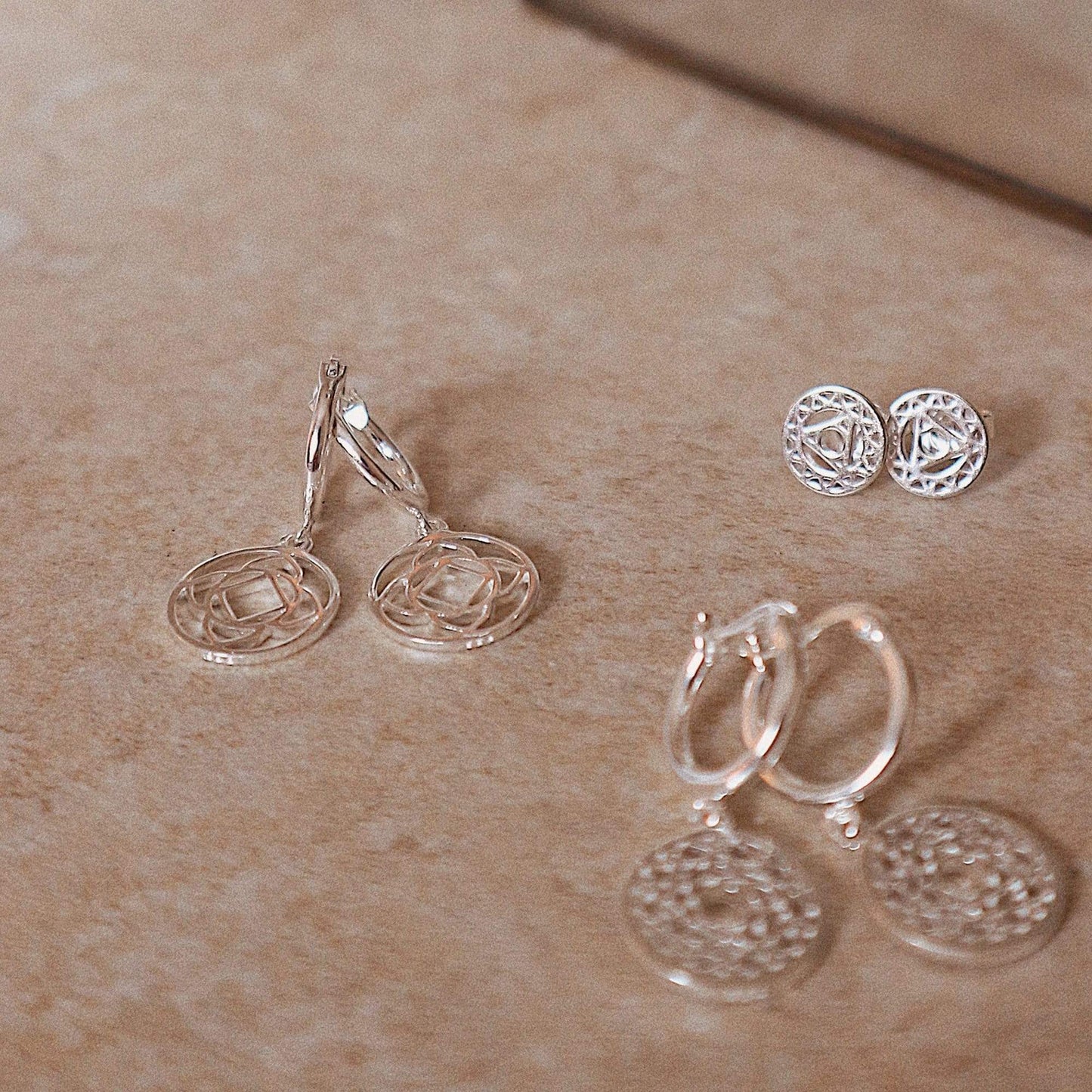 Chakra Earrings Sterling Silver
