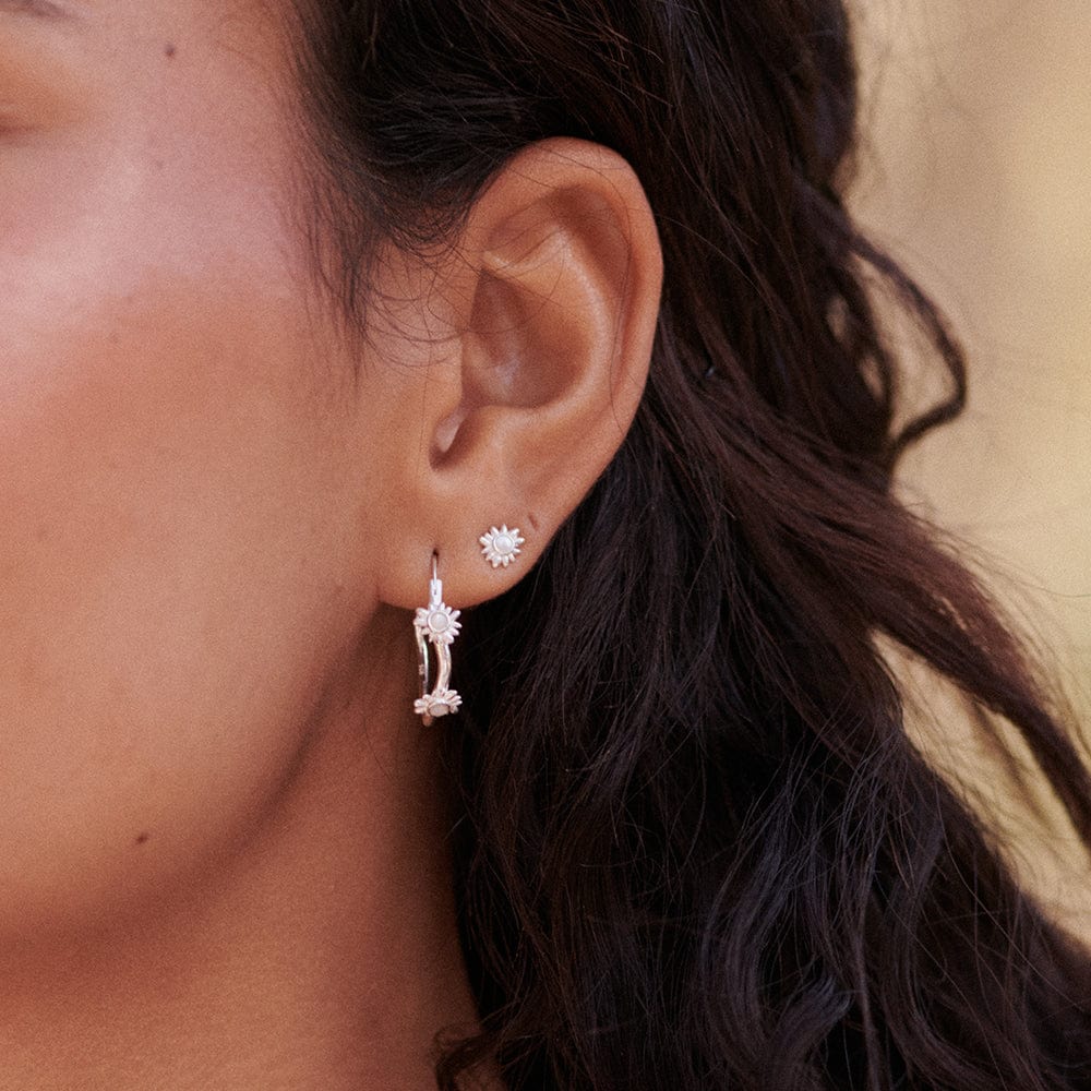 Daisy Mother Of Pearl Earring Stack Sterling Silver