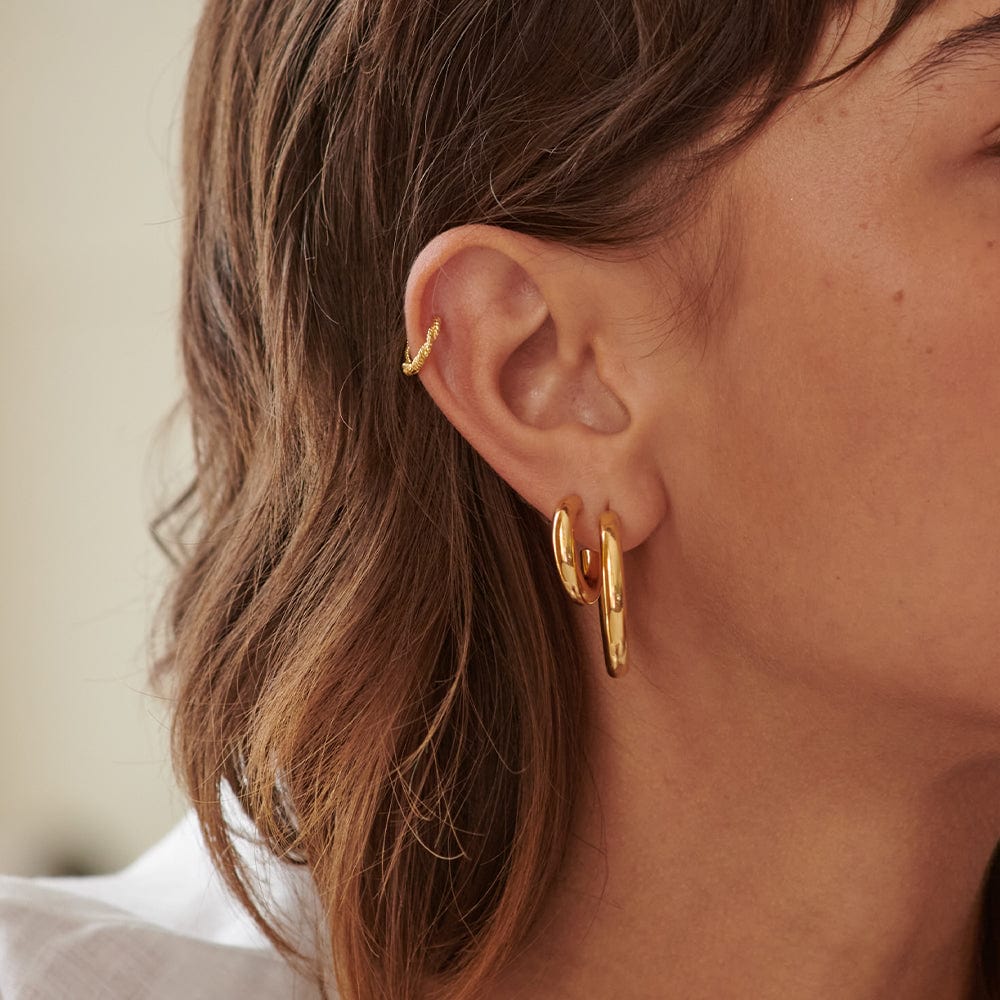 Double Bold Earring Stack 18ct Gold Plate