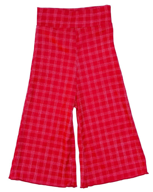 Elodie Wide-Leg High Waist Pants – Cherry Red