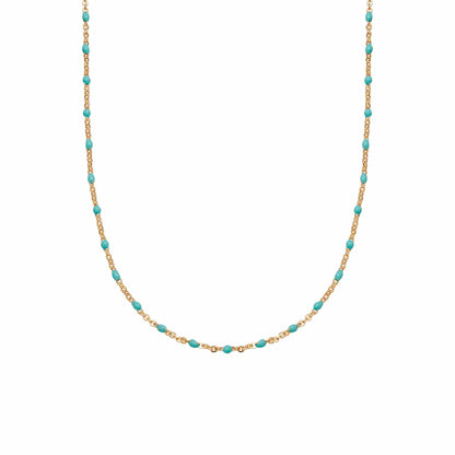 Enamel Beaded Necklace 18ct Gold Plate