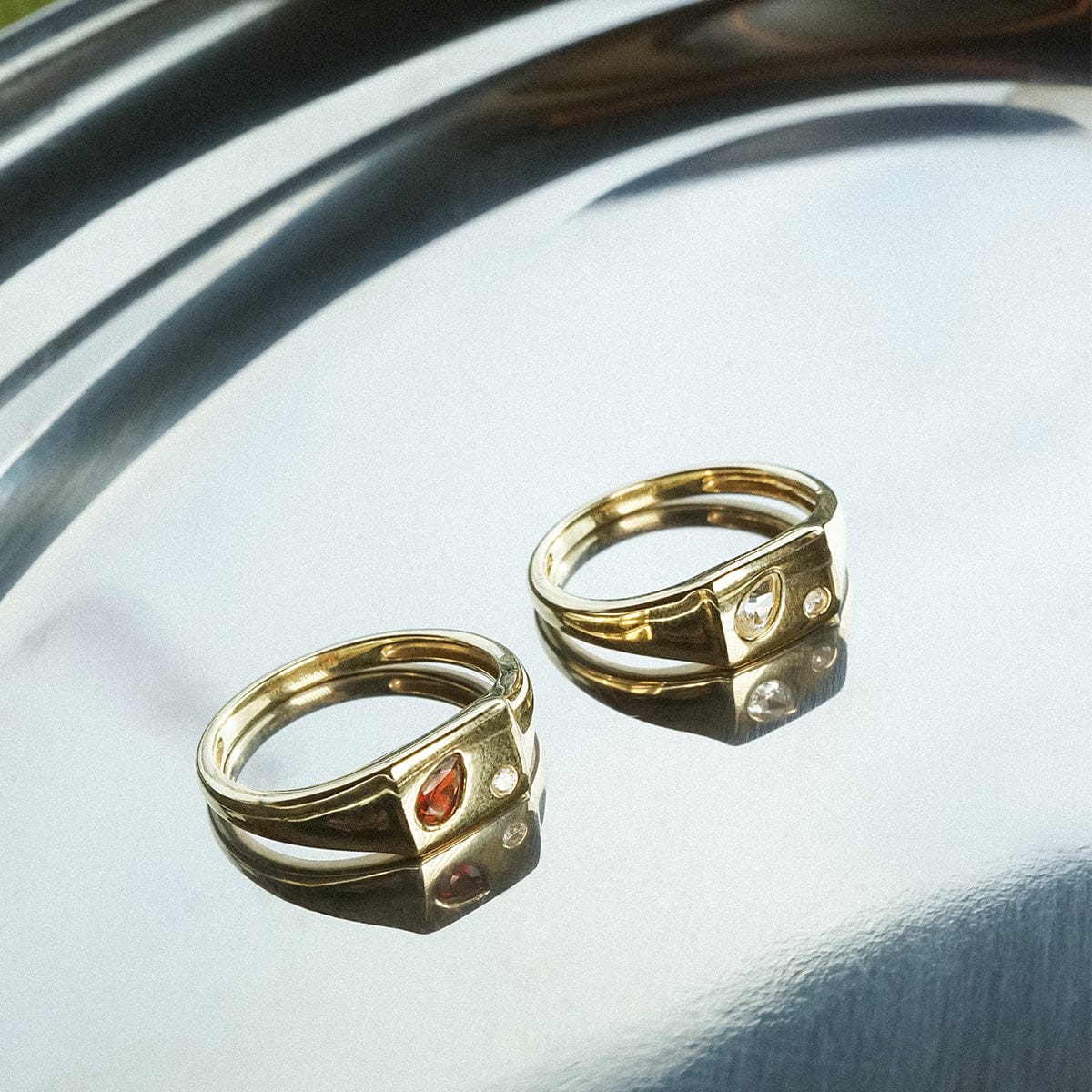 Estée Lalonde Birthstone Signet Ring 18ct Gold Plate