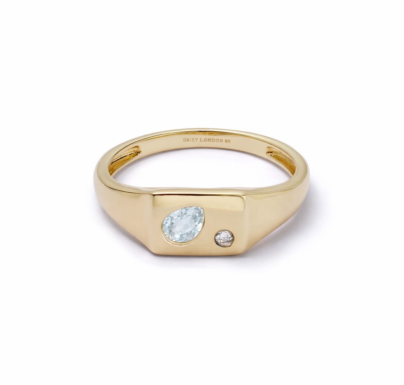Estée Lalonde Birthstone Signet Ring 9ct Solid Gold