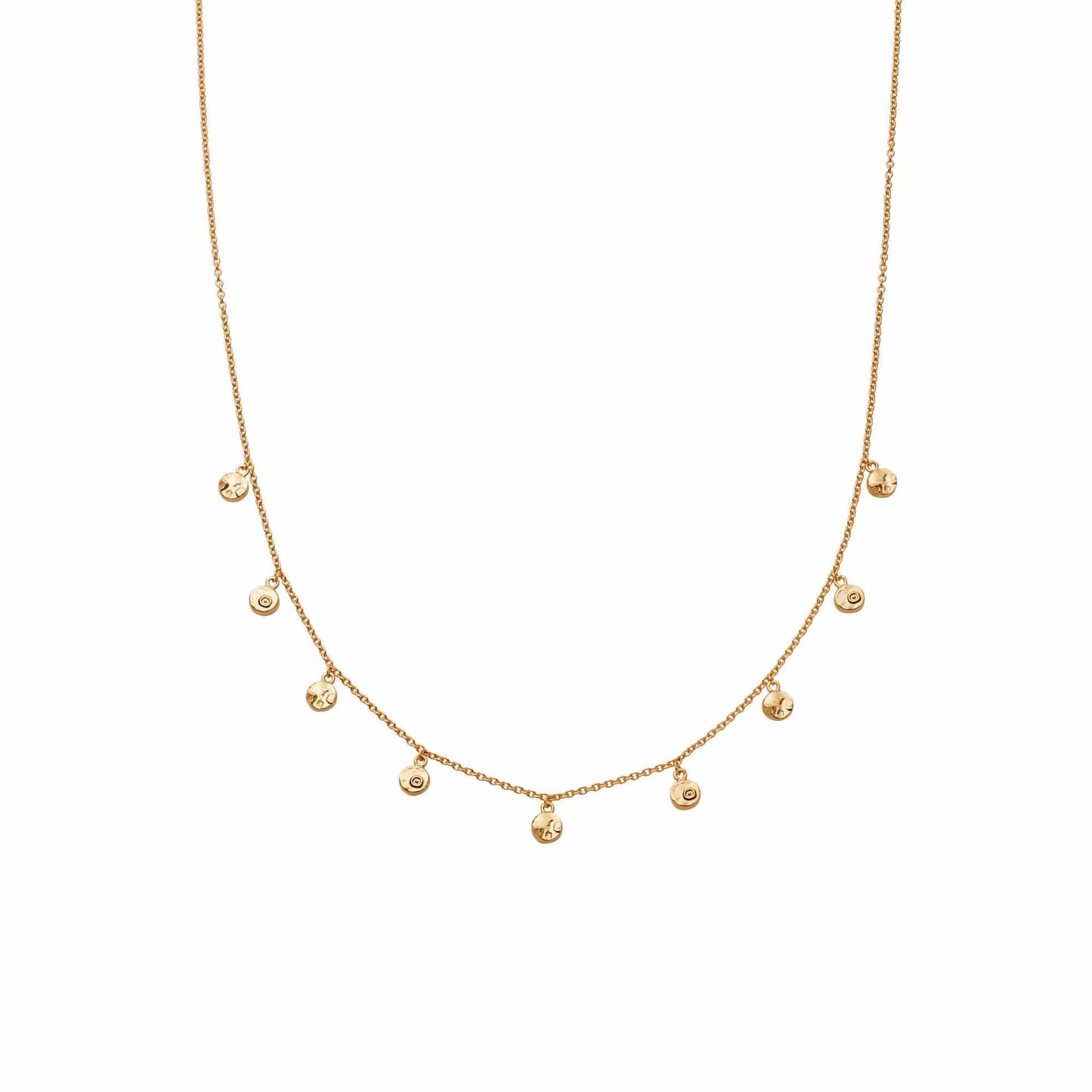 Fossil Charm Necklace 18ct Gold Plate