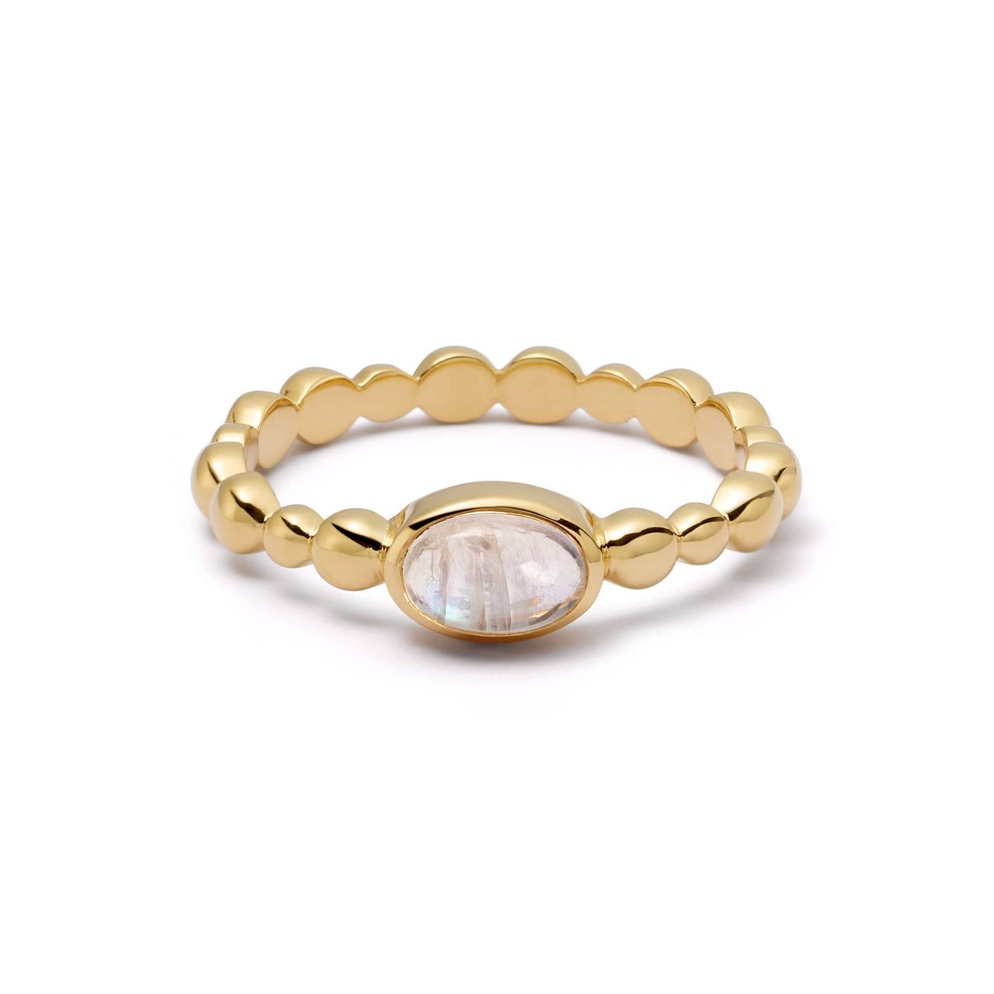 Healing Stone Bobble Ring 18ct Gold Plate
