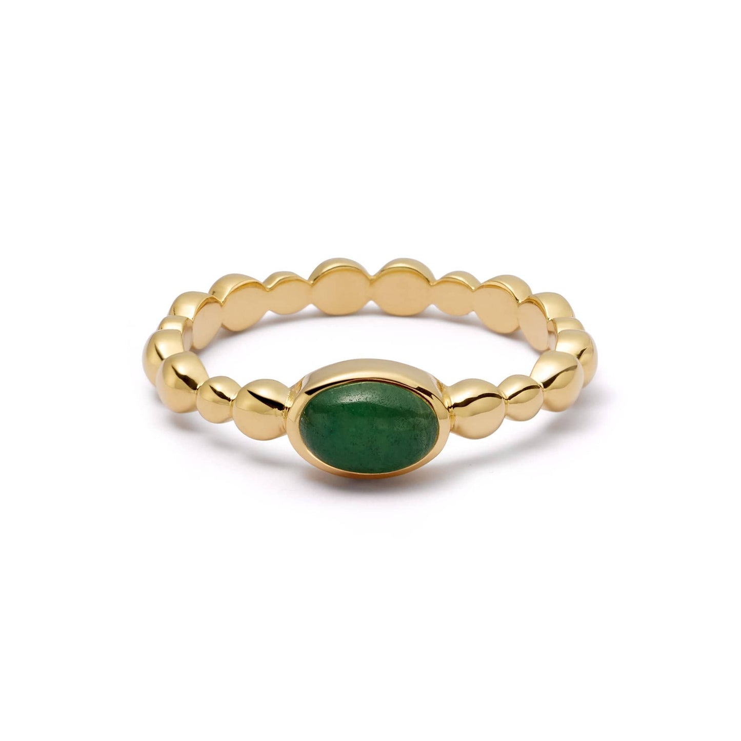 Healing Stone Bobble Ring 18ct Gold Plate