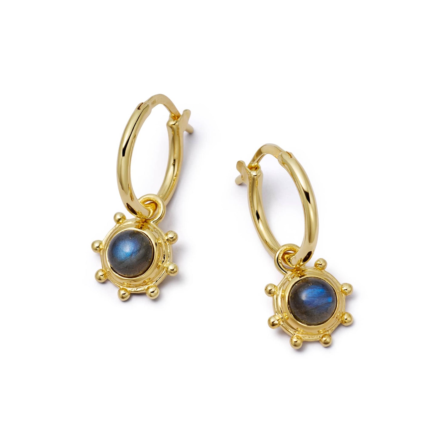 Healing Stone Charm Earrings 18ct Gold Plate