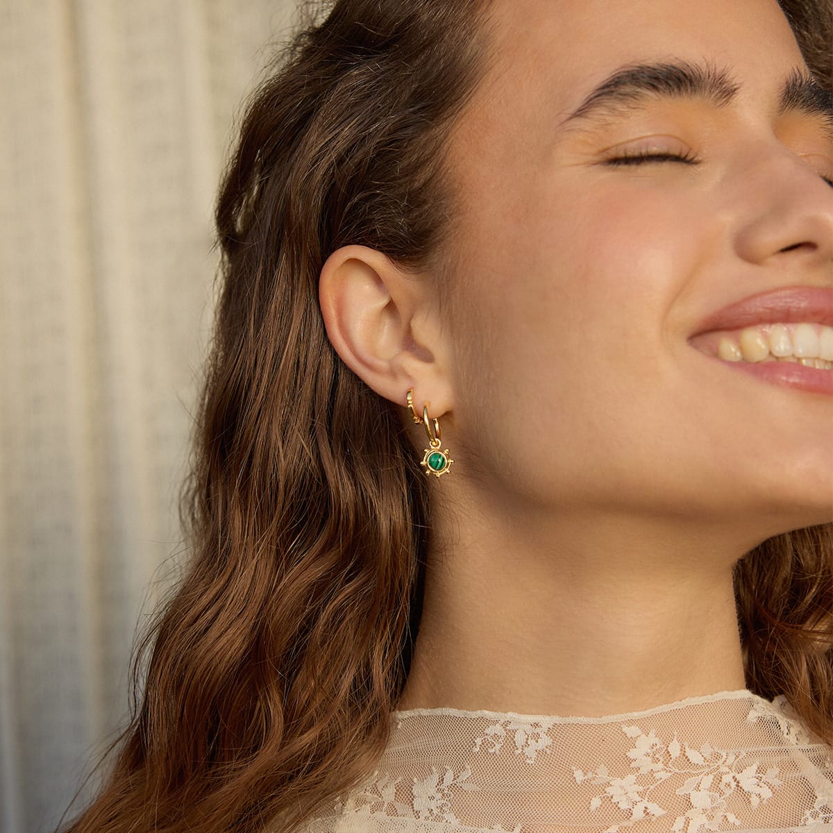Healing Stone Charm Earrings 18ct Gold Plate