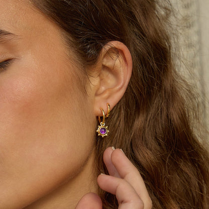 Healing Stone Charm Earrings 18ct Gold Plate