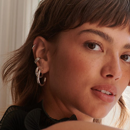 Maxi Bold Hoop Earrings Sterling Silver