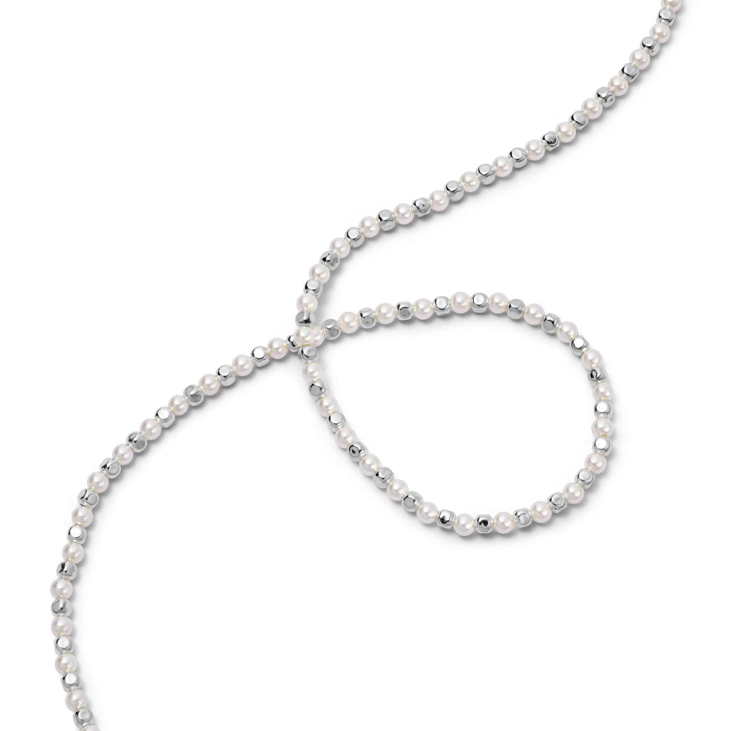 Pearl And Bead Necklace Sterling Silver