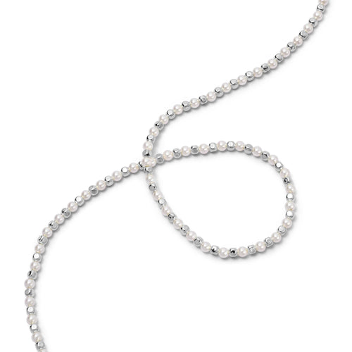 Pearl And Bead Necklace Sterling Silver