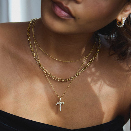 Pearl Initial Charm Necklace 18ct Gold Plate