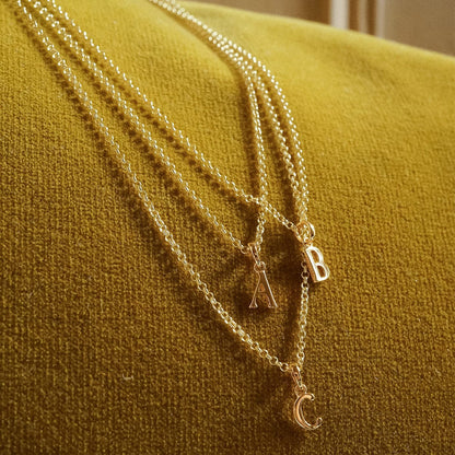 Personalised Initial Charm Pendant 18ct Gold Plate