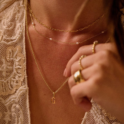 Personalised Initial Charm Pendant 18ct Gold Plate