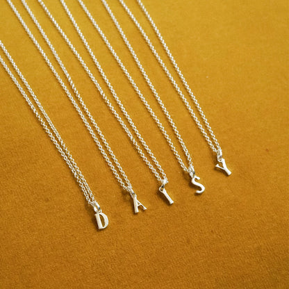 Personalised Initial Charm Pendant Sterling Silver
