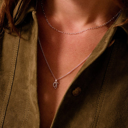 Personalised Initial Charm Pendant Sterling Silver