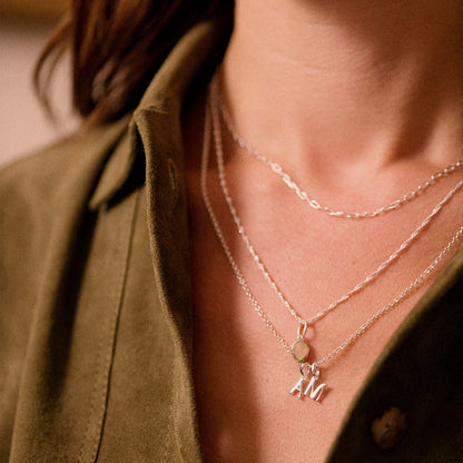 Personalised Initial Charm Pendant Sterling Silver