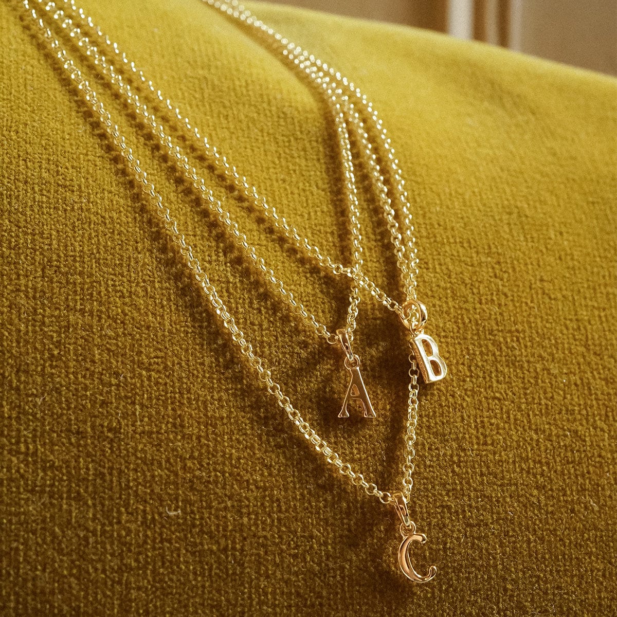 Personalised Initial Pendant Necklace 18ct Gold Plate