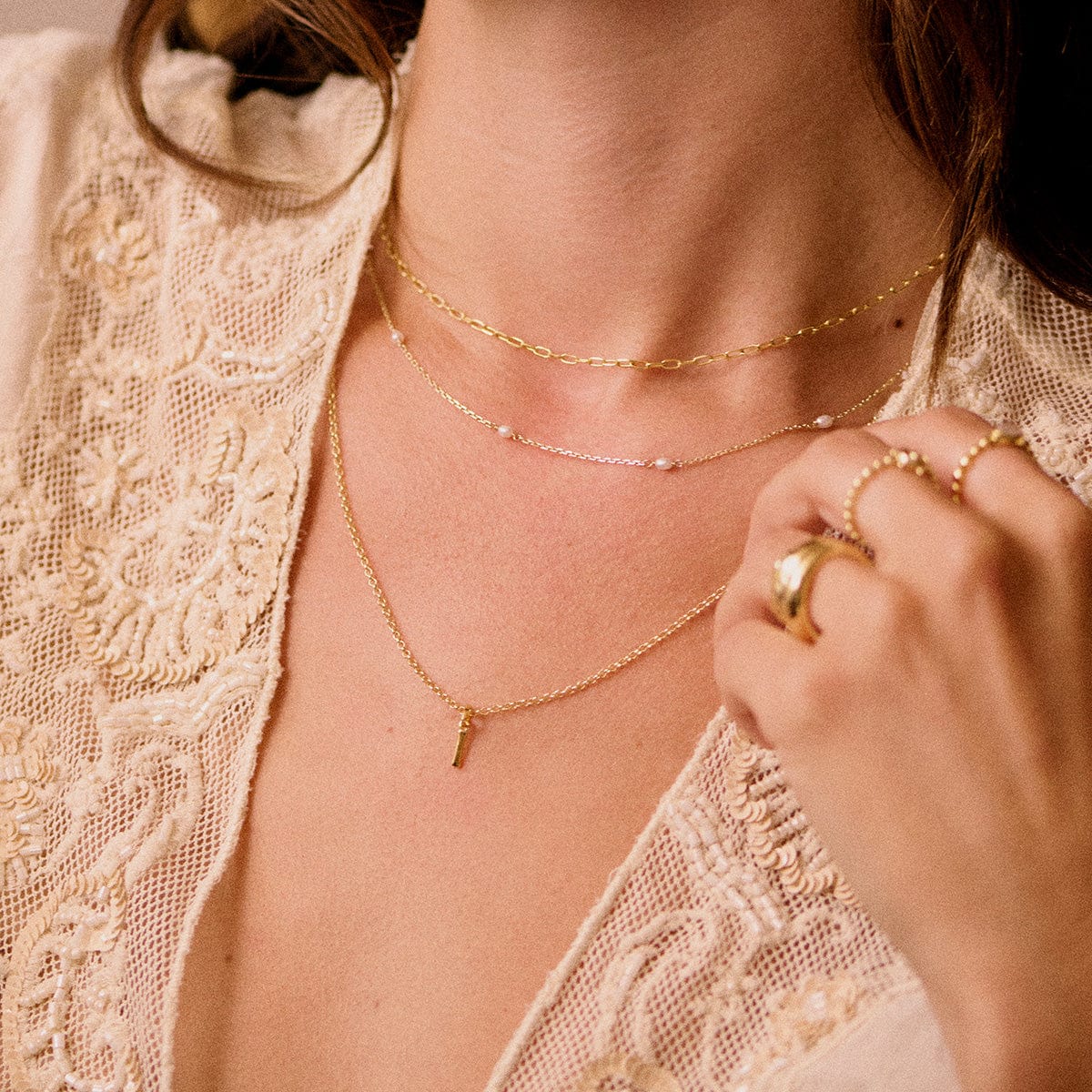 Personalised Initial Pendant Necklace 18ct Gold Plate