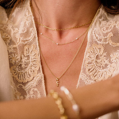 Personalised Initial Pendant Necklace 18ct Gold Plate