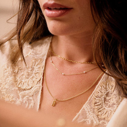 Personalised Initial Pendant Necklace 18ct Gold Plate