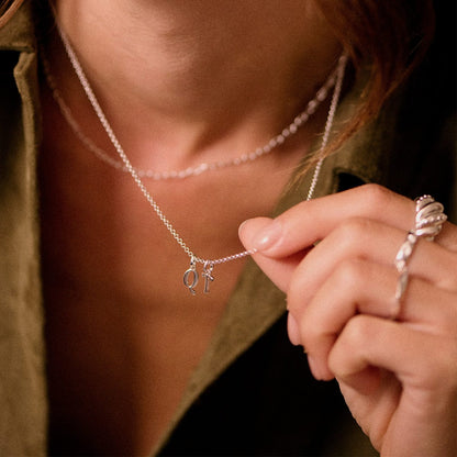Personalised Initial Pendant Necklace Sterling Silver