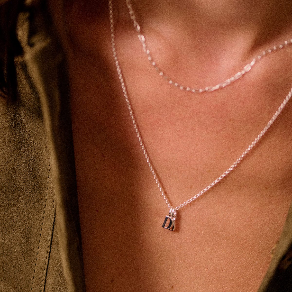 Personalised Initial Pendant Necklace Sterling Silver