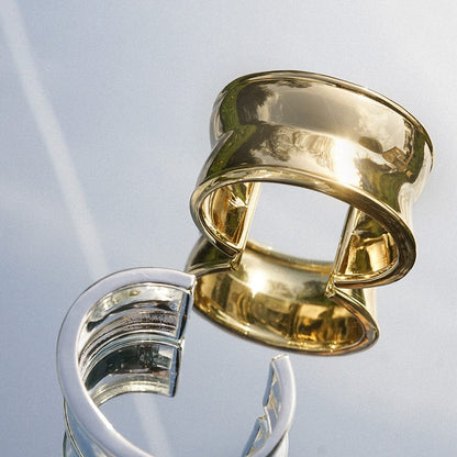 Polly Cuff Bangle 18ct Gold Plate