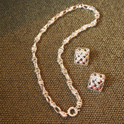 Polly Lock Chain Necklace Silver Plate