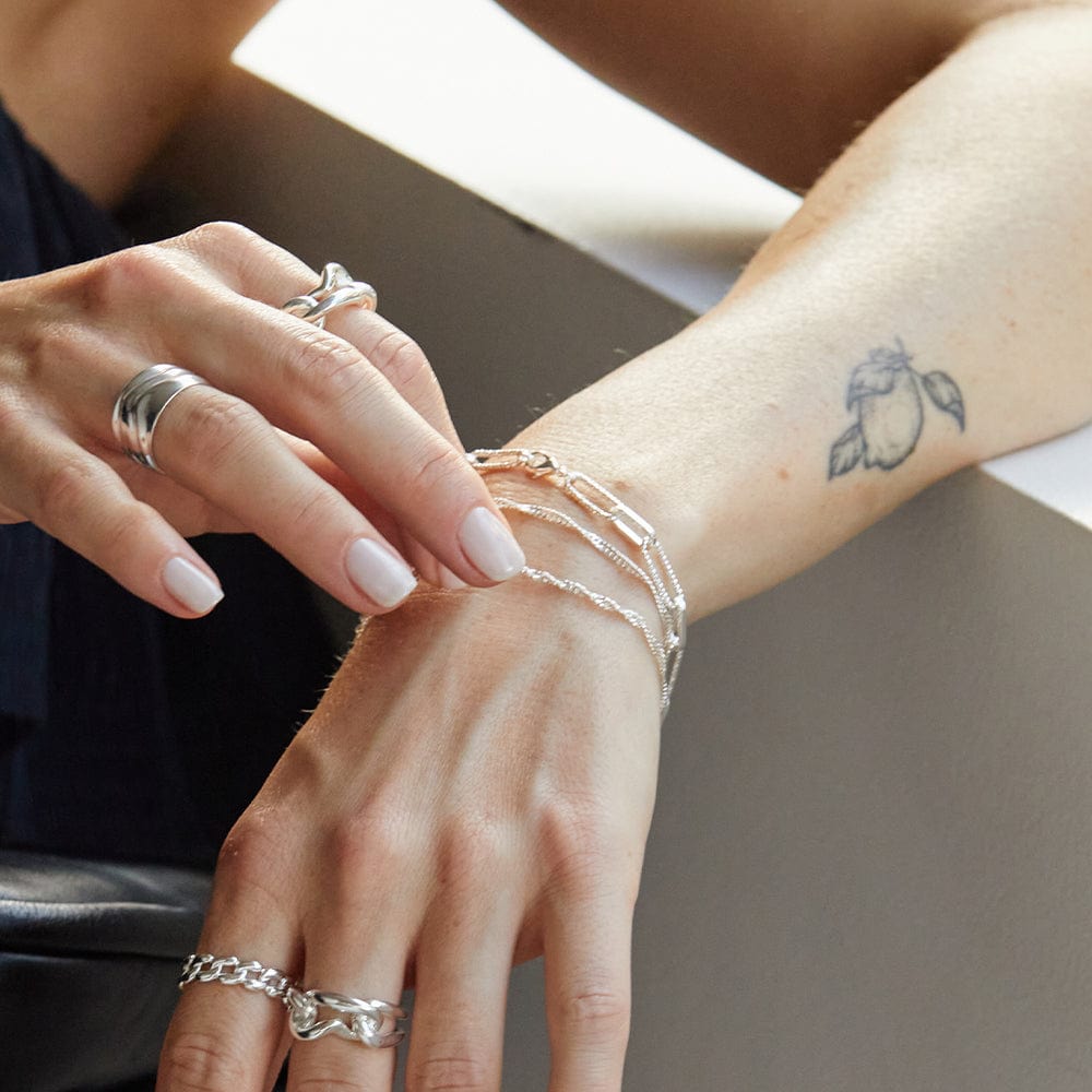 Polly Chain Look Silver Plate