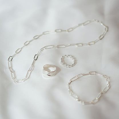 Polly Paper Clip Layering Set Silver Plate