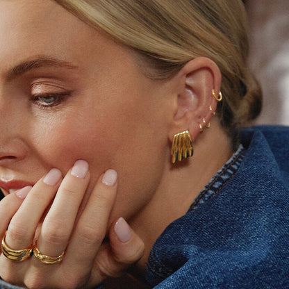 Polly Wave Stud Earrings 18ct Gold Plate