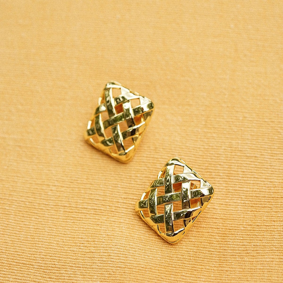 Polly Woven Leather Look 18ct Gold Plate