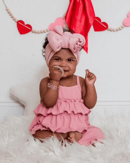 Presley Ruffle Tank Two-Piece Set - Pink
