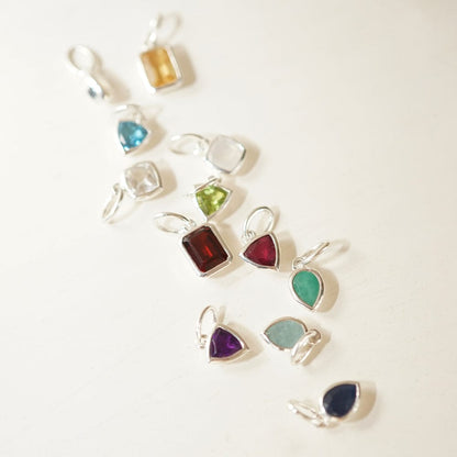 Ruby July Birthstone Charm Necklace Sterling Silver