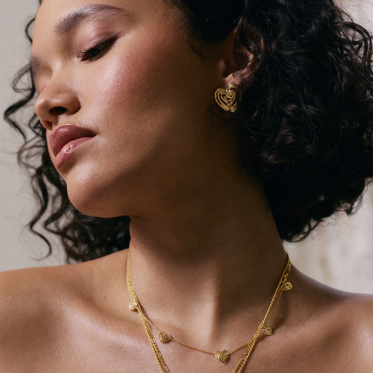 Scribble Hearts ‘Drawn To You’ Layering Set 18ct Gold Plate