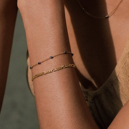 Seed Pearl Chain Bracelet 18ct Gold Plate
