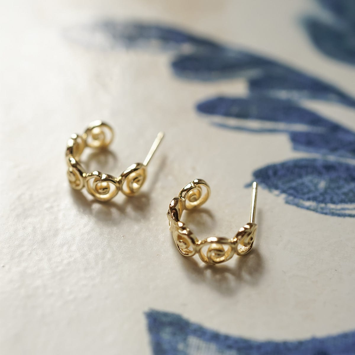 Spiral Mini Hoop Earrings 18ct Gold Plate