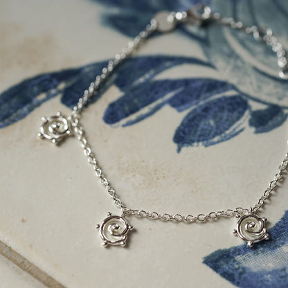 Spiral Sun Drop Bracelet Sterling Silver