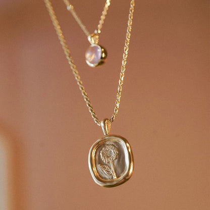 Sunflower Necklace 18ct Gold Plate